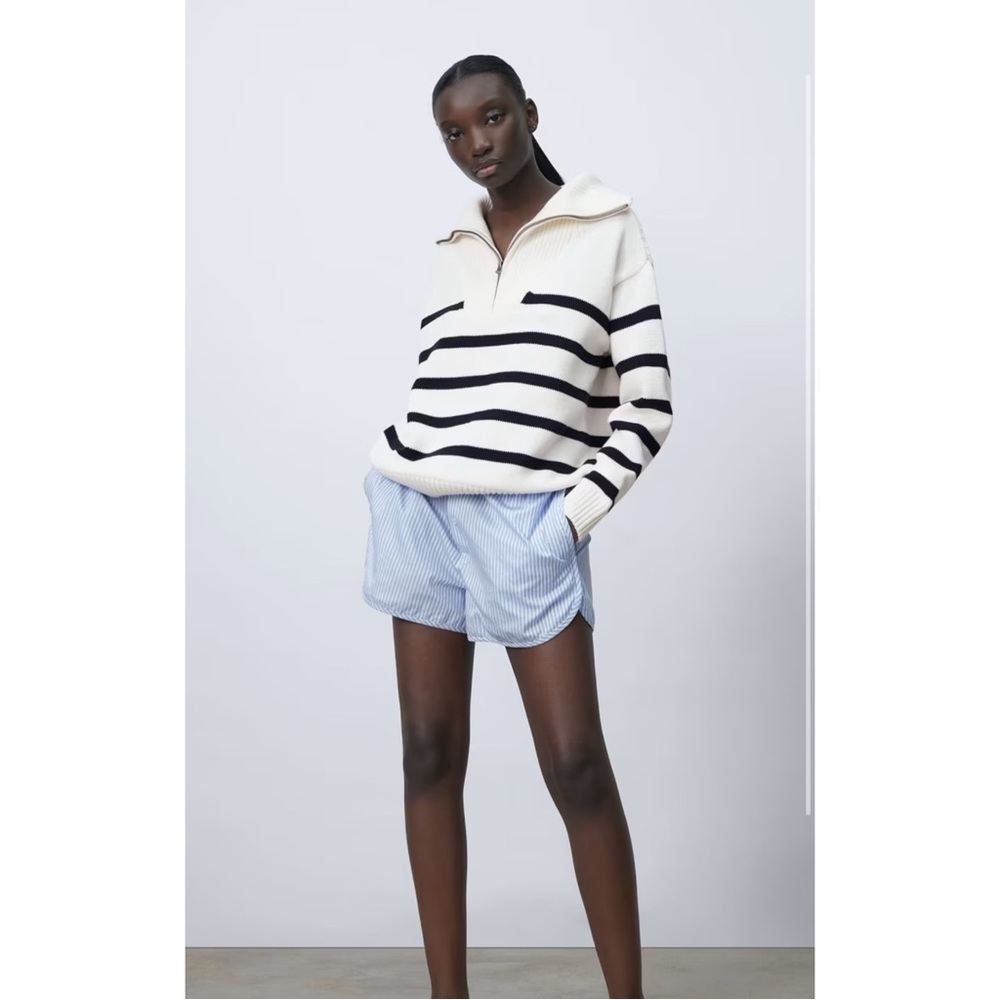 Zara mock neck knit sweater